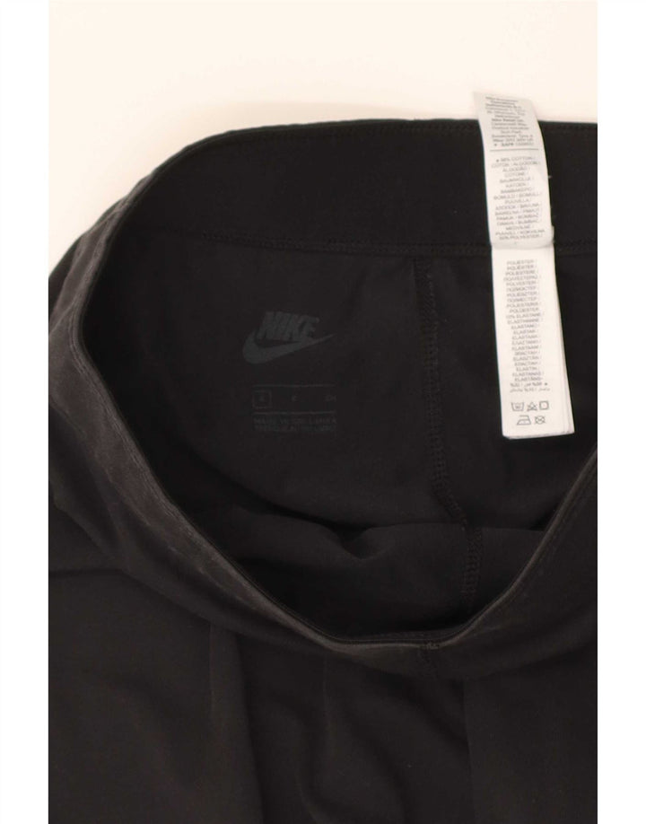 Nike Womens Graphic Leggings UK 8 Small Black Cotton
