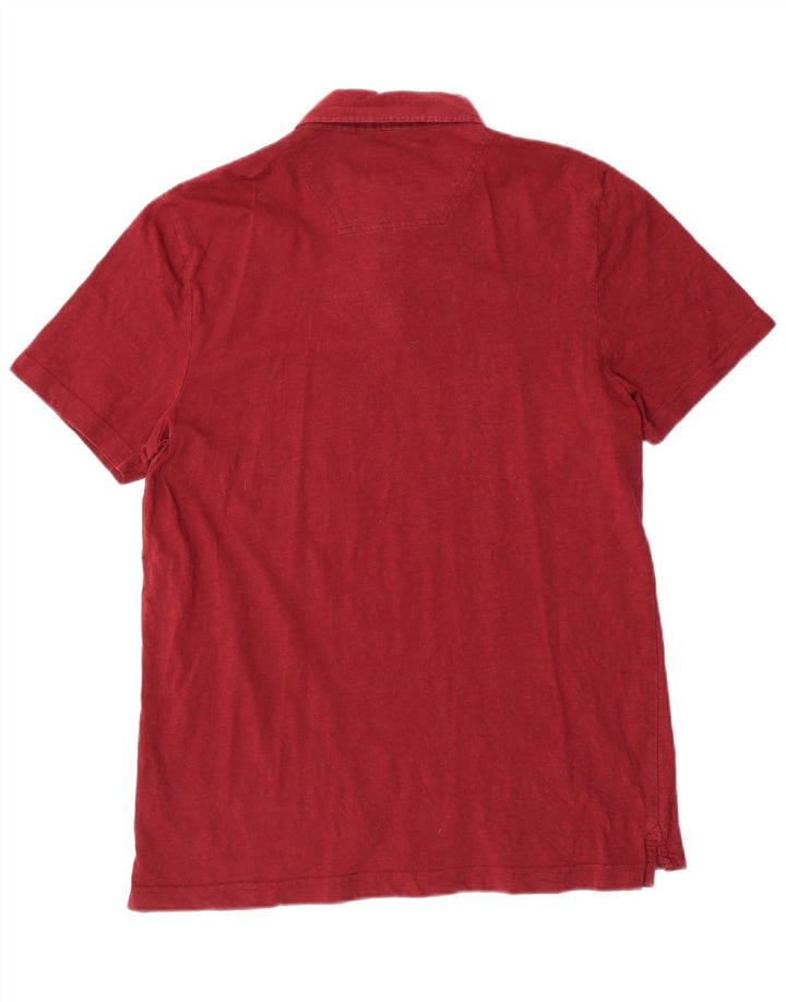 Joules Mens Polo Shirt Medium Burgundy Cotton