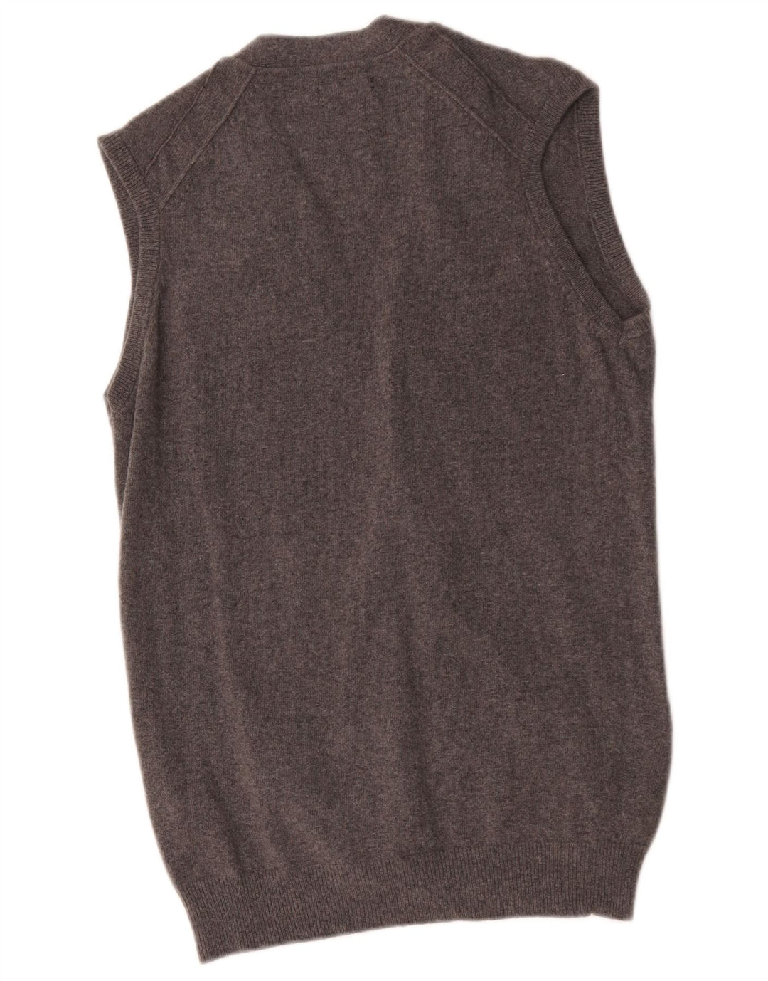 Massimo Dutti Mens Sleeveless Cardigan Sweater Medium Grey Wool