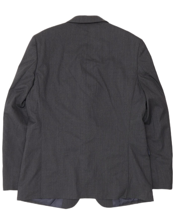 John Lewis Mens 2 Button Blazer Jacket UK 44 2XL Grey Polyester