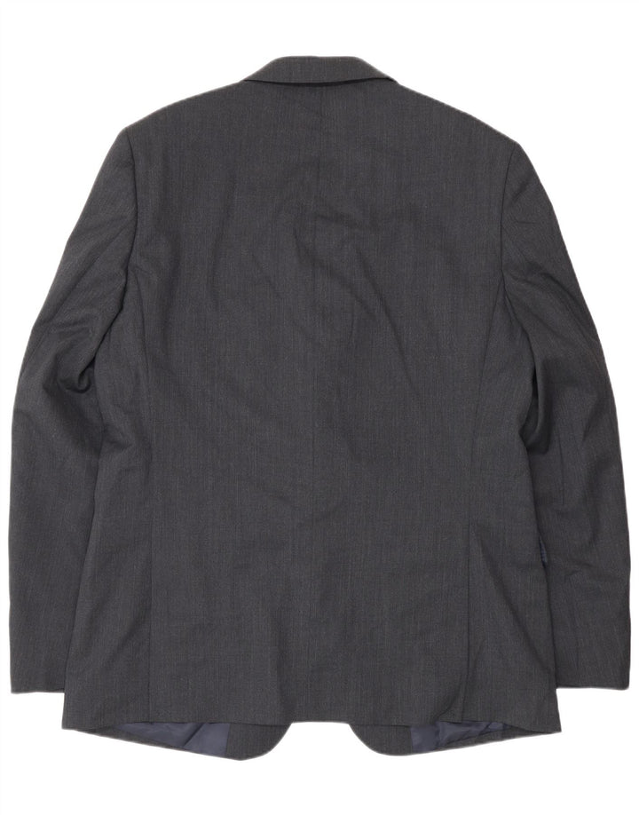 John Lewis Mens 2 Button Blazer Jacket UK 44 2XL Grey Polyester