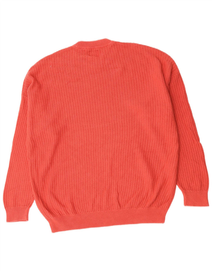 Zara Mens Crew Neck Jumper Sweater Medium Red Cotton