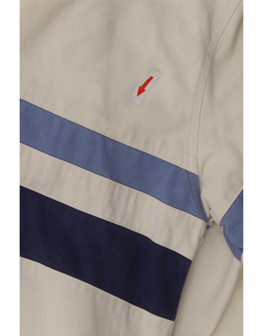 Crew Clothing Mens Pullover Shirt Medium White Striped Cotton