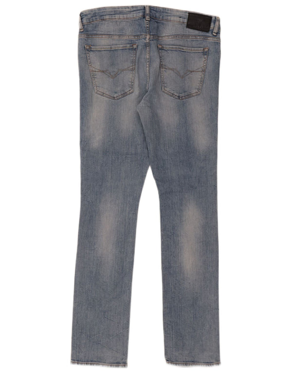 Guess Mens Skinny Jeans W33 L32 Blue Cotton