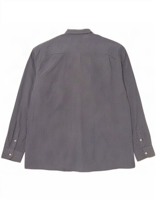 Penguin Mens Shirt 3XL Blue Polka Dot Cotton
