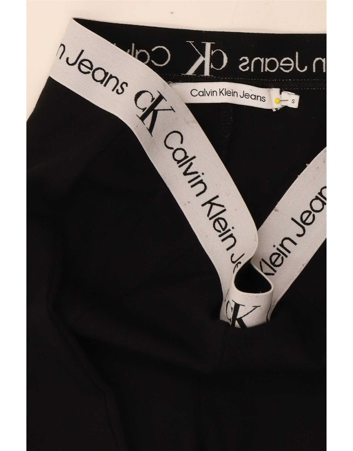 Calvin Klein Womens Graphic Leggings UK 10 Small Black Colourblock