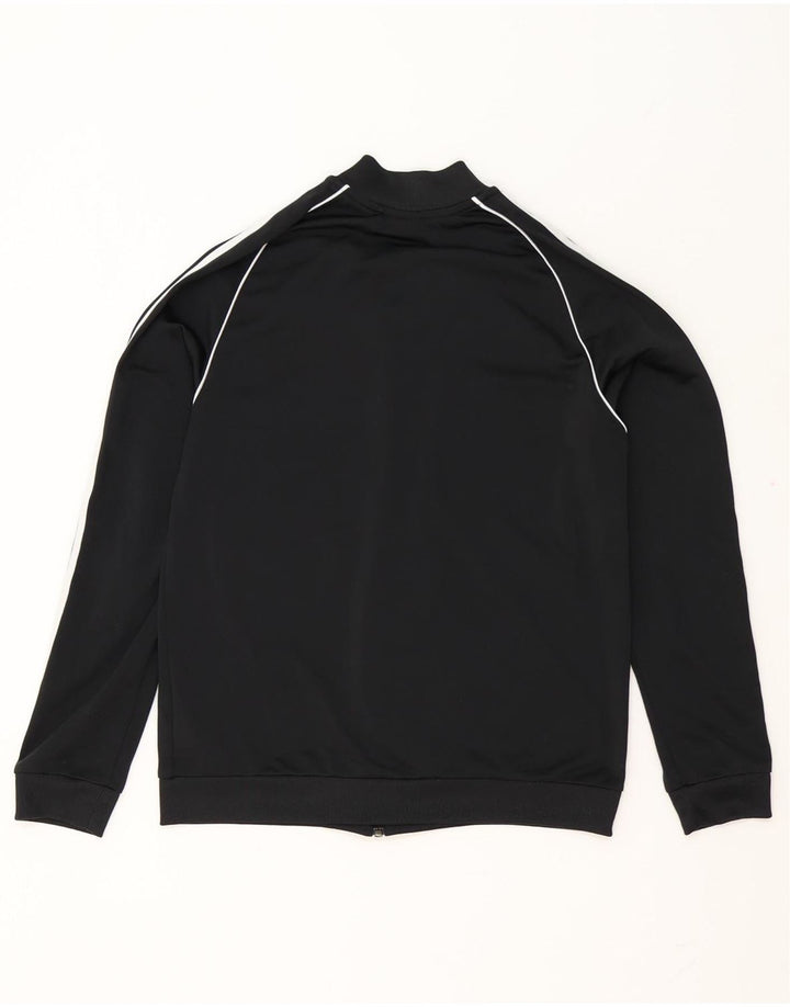 Adidas Boys Tracksuit Top Jacket 13-14 Years Black Polyester