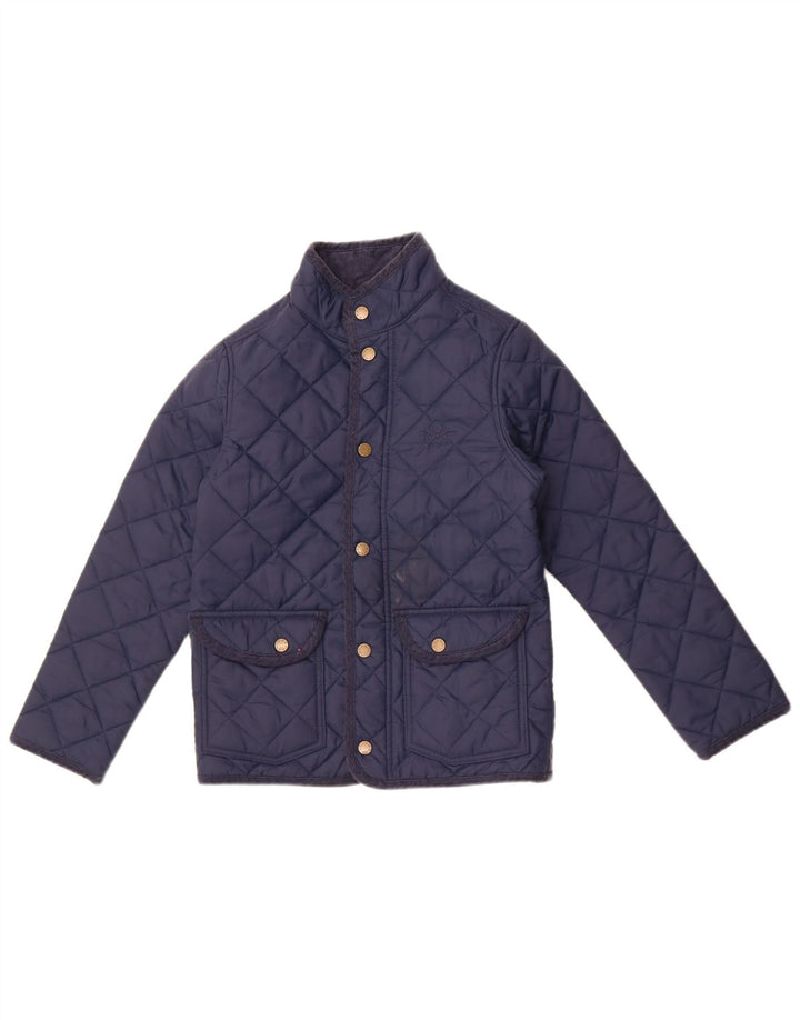 Benetton Womens Quilted Jacket UK 10 Small Navy Blue