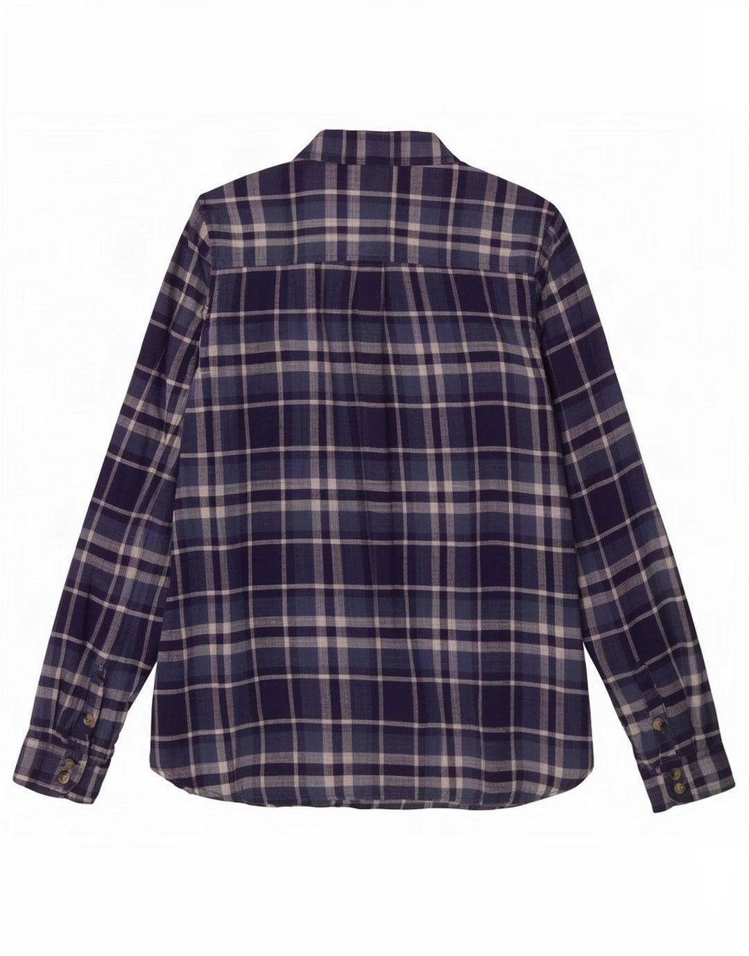 Fat Face Womens Classic Fit Shirt UK 12 Medium Navy Blue Check Cotton