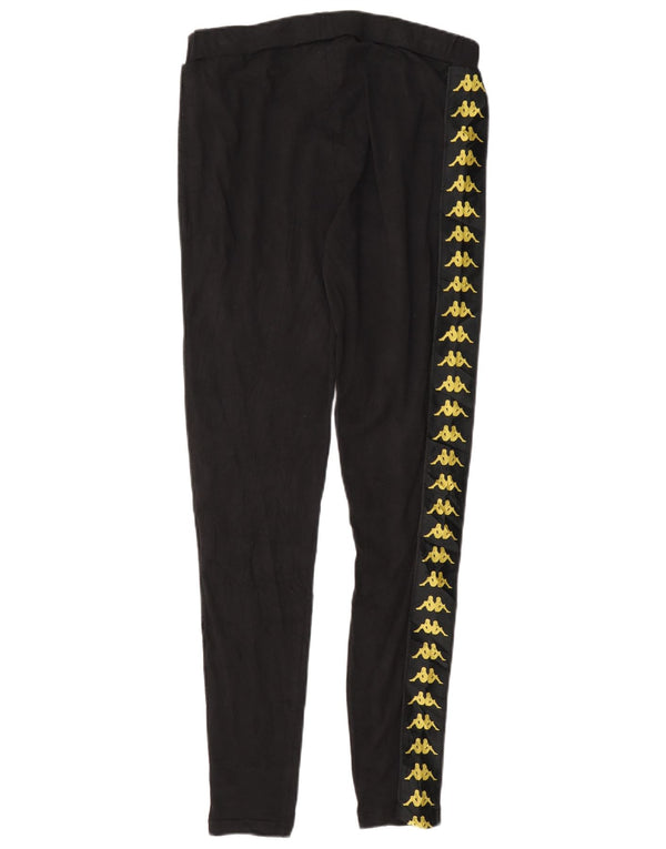 Kappa Womens Graphic Leggings UK 14 Large Black Cotton