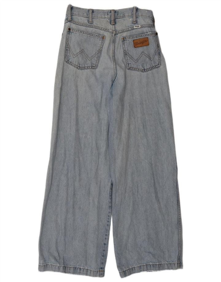 WRANGLER Mens Distressed Wide Leg Jeans W27 L29 Blue Cotton
