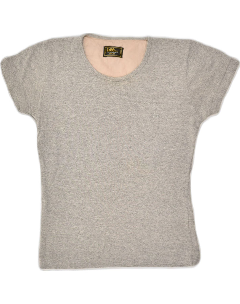 LEE Womens T-Shirt Top UK 12 Medium Grey Cotton | Vintage Lee | Thrift | Second-Hand Lee | Used Clothing | Messina Hembry 