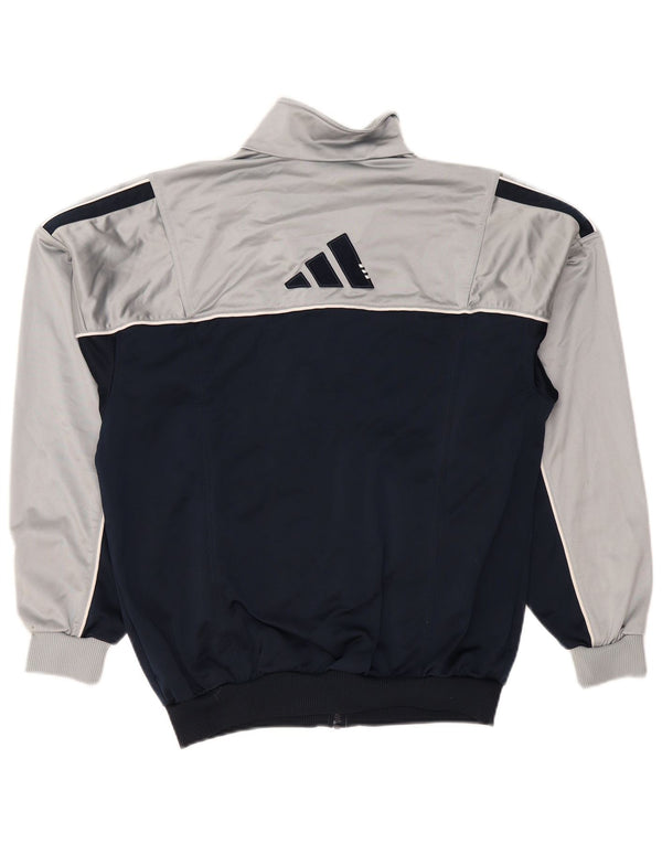 ADIDAS Mens Tracksuit Top Jacket UK 38/40 Medium Navy Blue Colourblock