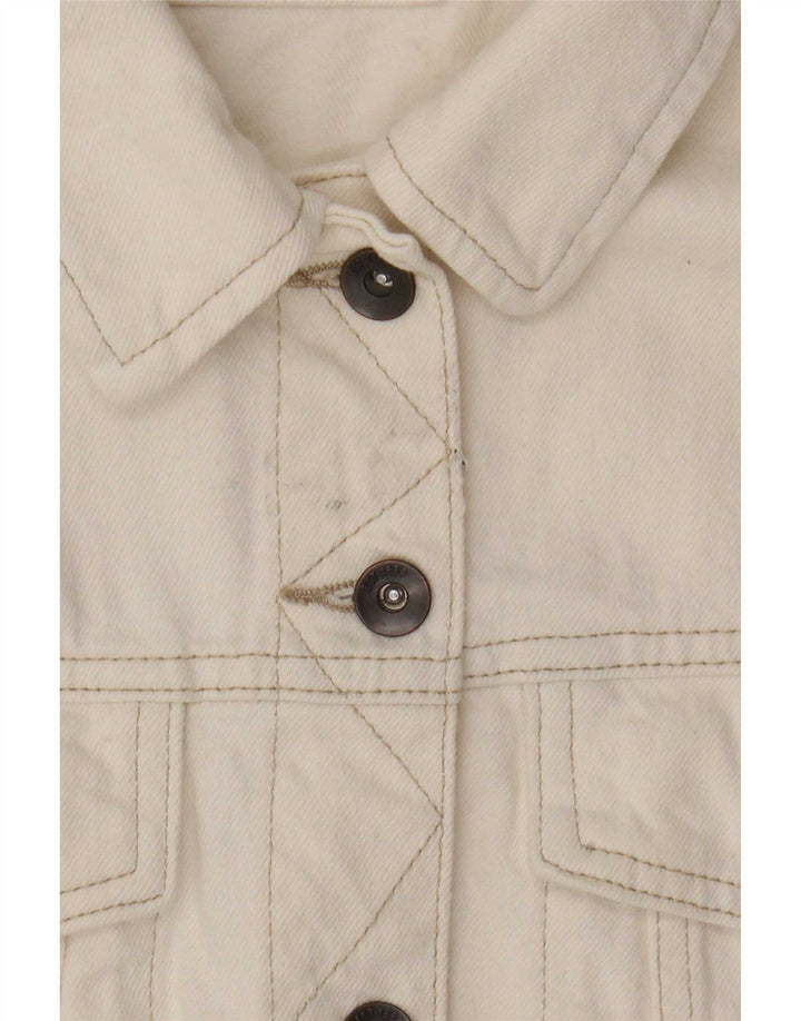 Marks & Spencer Womens Denim Jacket UK 24 4XL Off White Cotton
