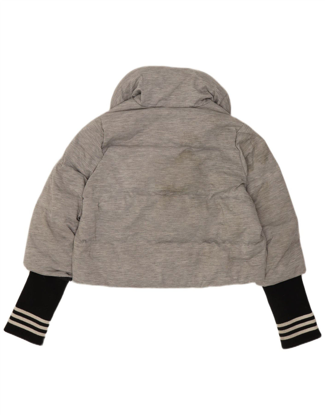 Adidas Womens Crop Padded Jacket UK 14 Medium Grey Colourblock Polyamide