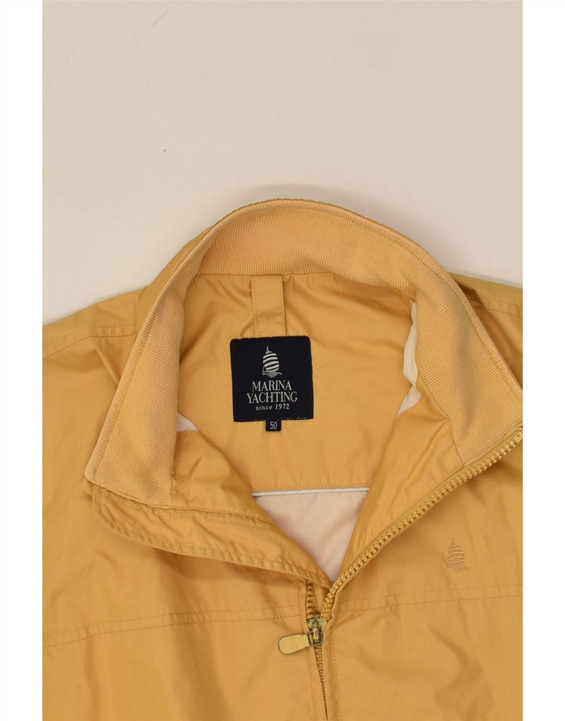 MARINA YACHTING Mens Sleeveless Bomber Jacket IT 50 Large Yellow Polyester | Vintage Marina Yachting | Thrift | Second-Hand Marina Yachting | Used Clothing | Messina Hembry 