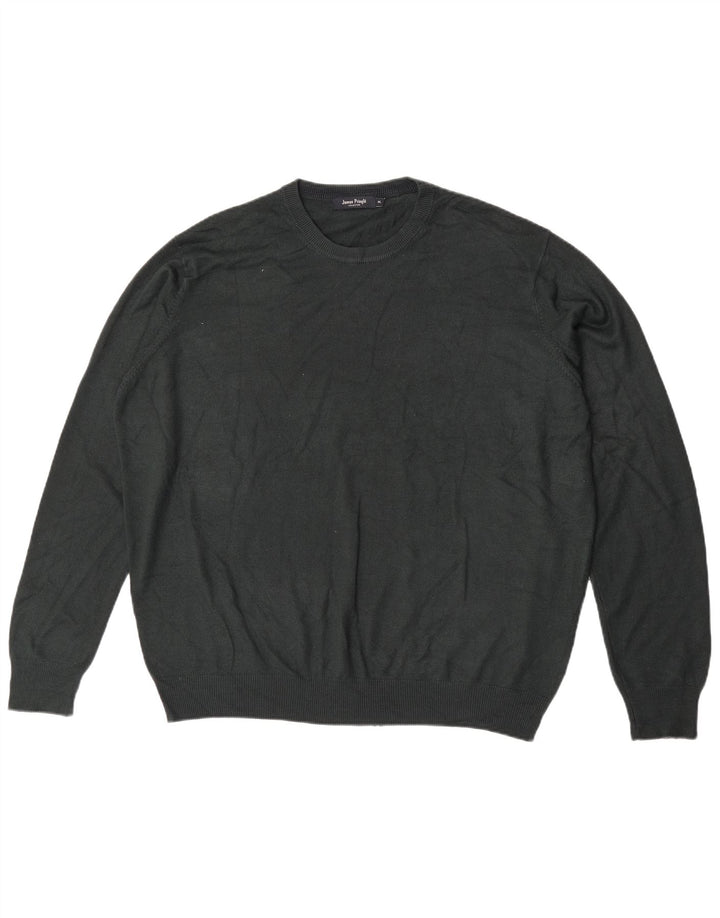 James Pringle Mens Crew Neck Jumper Sweater XL Black Acrylic