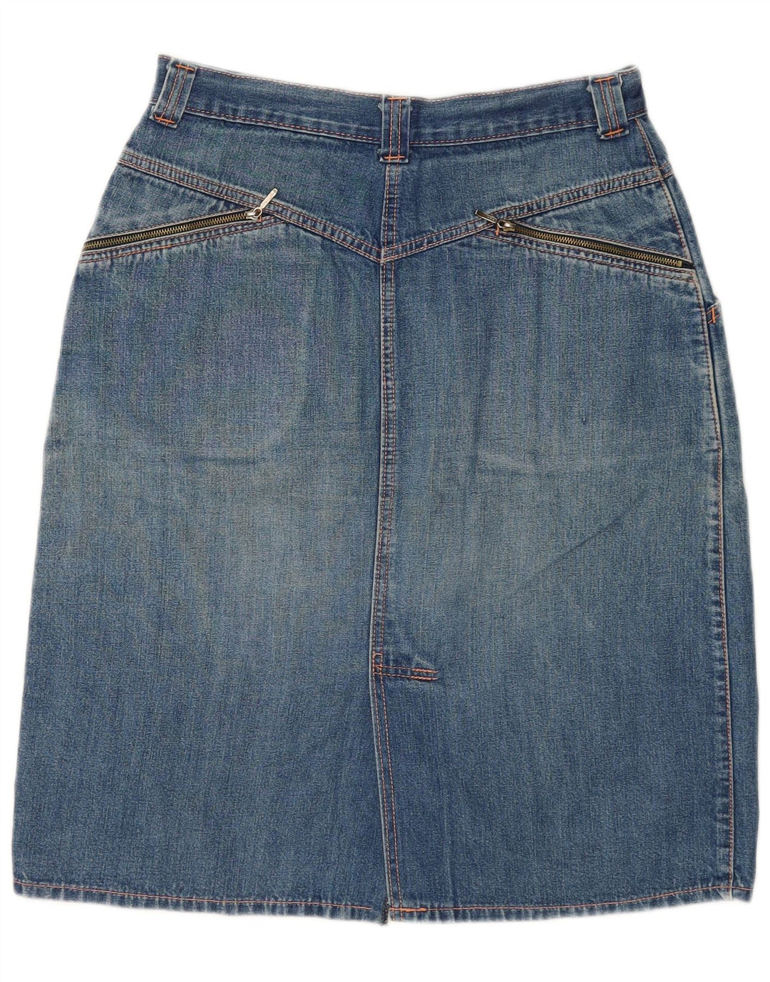 VINTAGE Womens Denim Skirt W28 Medium Blue