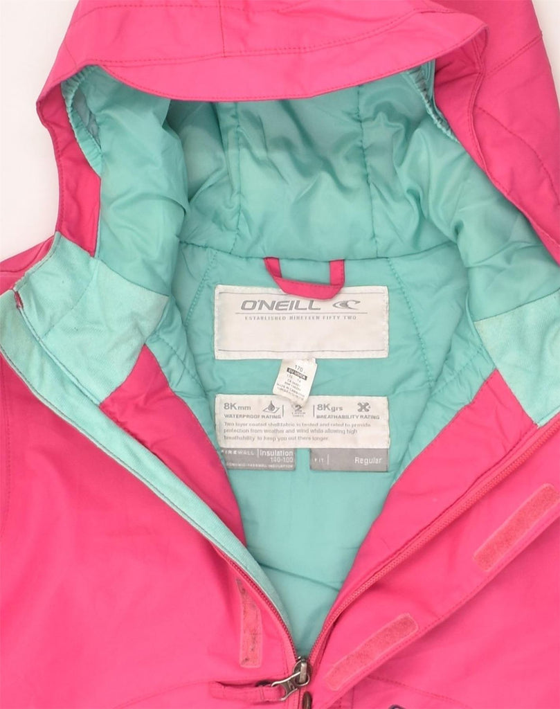 O'NEILL Girls Hooded Windbreaker Jacket 13-14 Years Pink Colourblock | Vintage O'Neill | Thrift | Second-Hand O'Neill | Used Clothing | Messina Hembry 