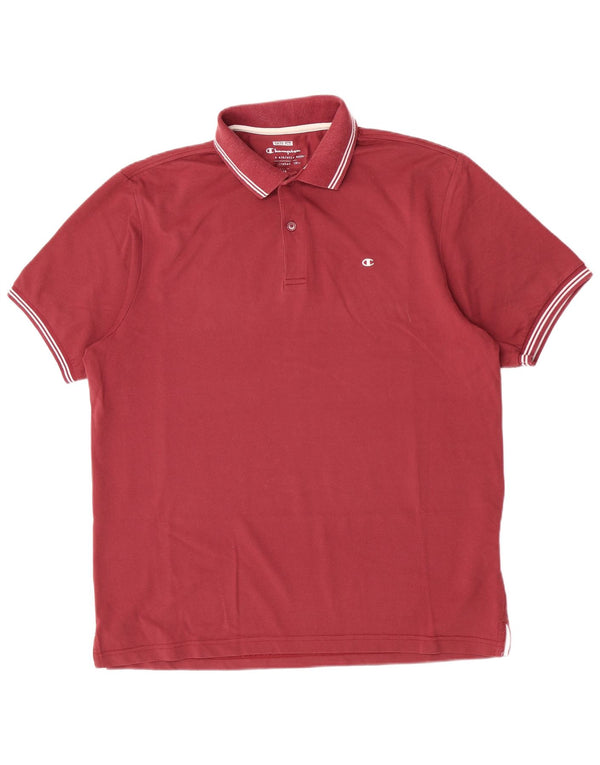 Champion Mens Easy Fit Polo Shirt XL Red Cotton