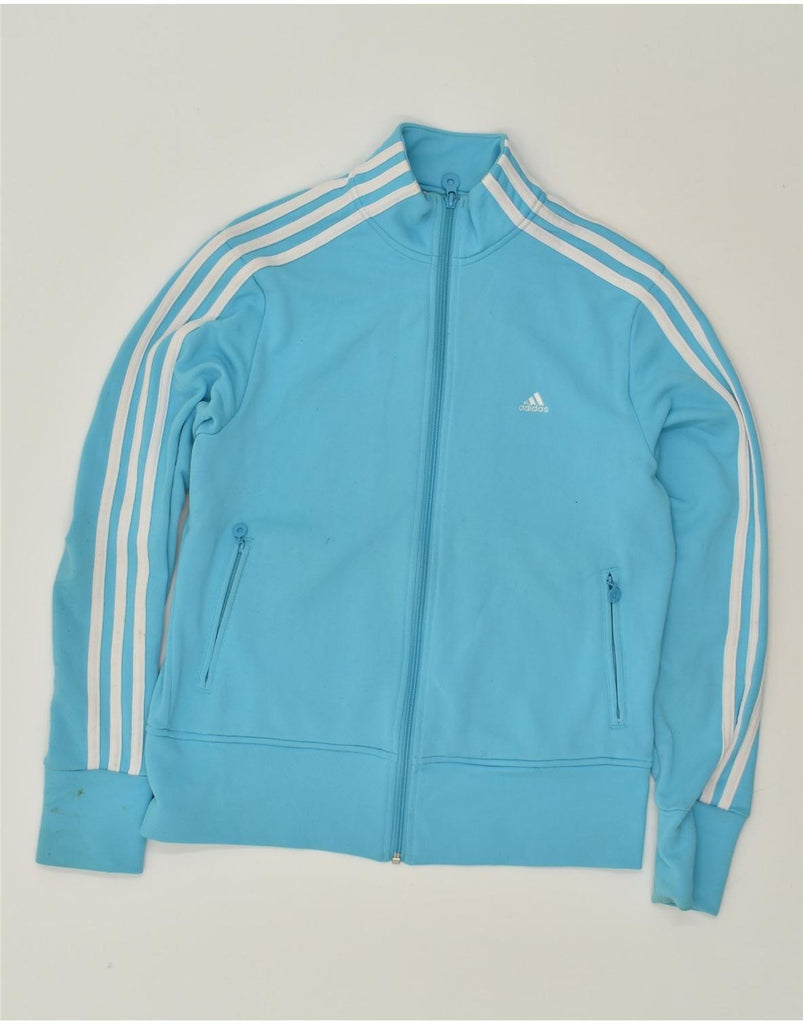 ADIDAS Womens Tracksuit Top Jacket UK 16 Large Blue Polyester | Vintage Adidas | Thrift | Second-Hand Adidas | Used Clothing | Messina Hembry 