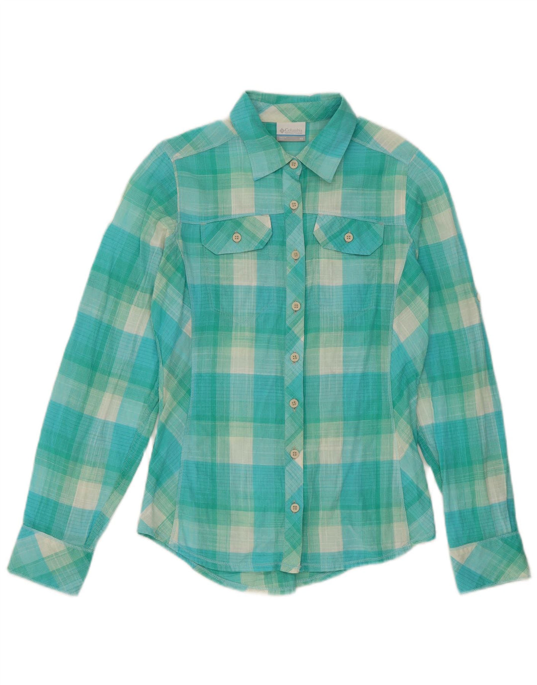 Columbia Womens Shirt UK 6 XS Blue Check Cotton