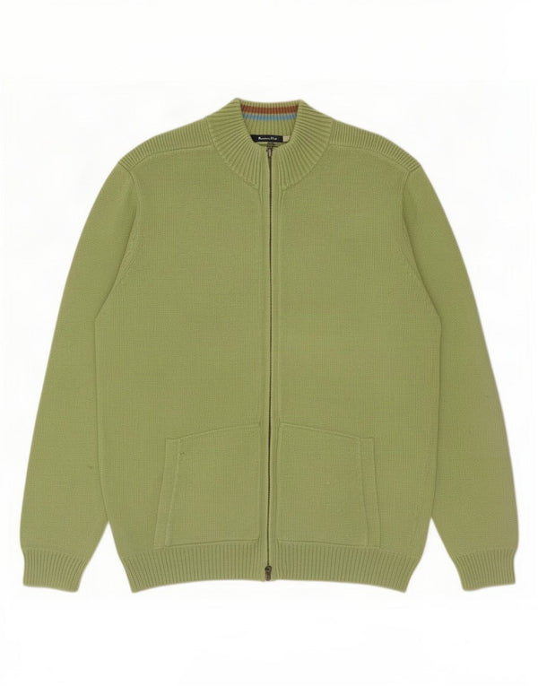 Massimo Dutti Mens Zip Neck Jumper Sweater Large Green