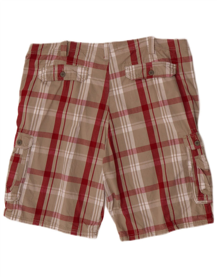 Lee Mens Cargo Shorts W42 2XL Grey Plaid Cotton