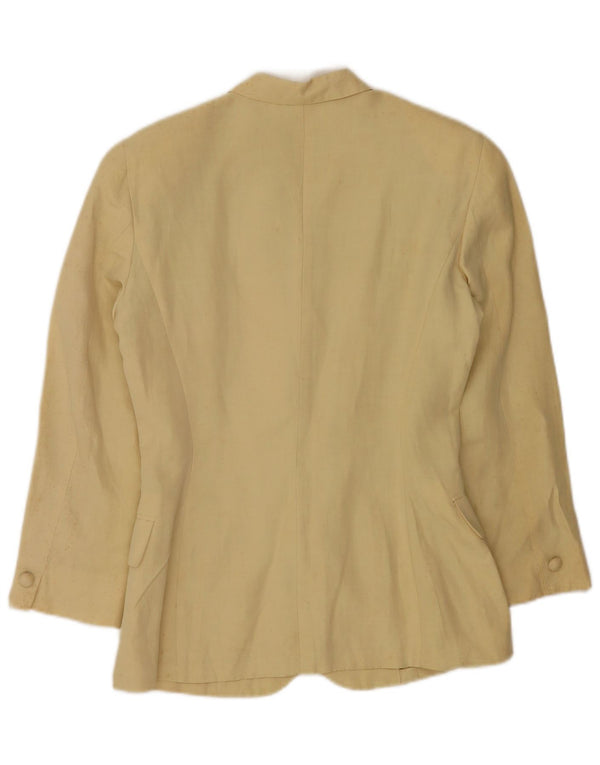 Max&Co. Womens 4 Button Blazer Jacket UK 14 Medium Yellow Silk