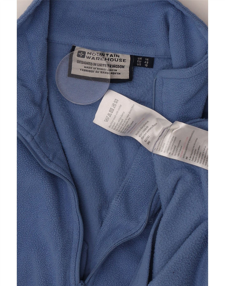 Mountain Warehouse Womens Zip Neck Fleece Jumper UK 14 Large Blue Polyester