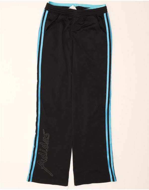 Adidas Boys Graphic Tracksuit Trousers 15-16 Years Black Colourblock