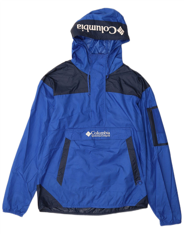 Columbia Mens Graphic Hooded Anorak Jacket UK 38 Medium Blue Colourblock