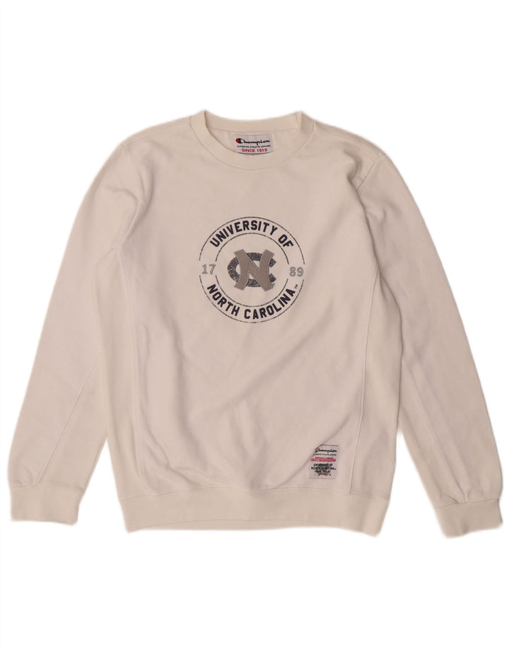 CHAMPION Boys Sweatshirt Jumper 11-12 Years Large White