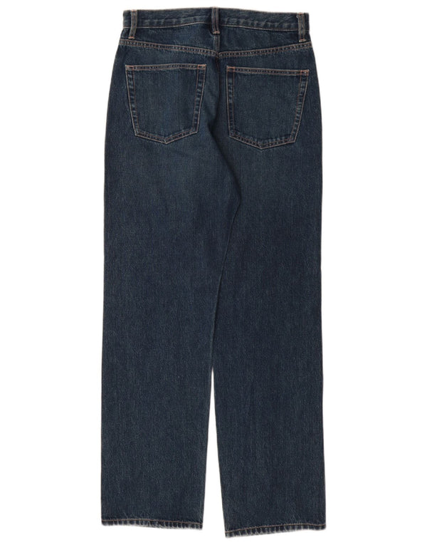 Topshop Womens Kort Straight Jeans W28 L32 Blue Cotton
