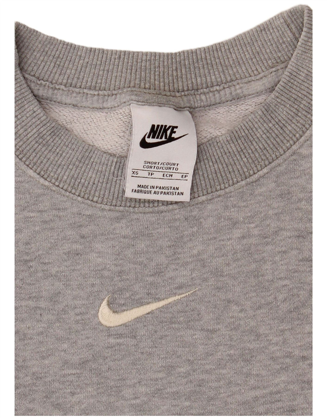 NIKE Womens Oversized Crop Batwing Sweatshirt Jumper UK 6 XS Grey