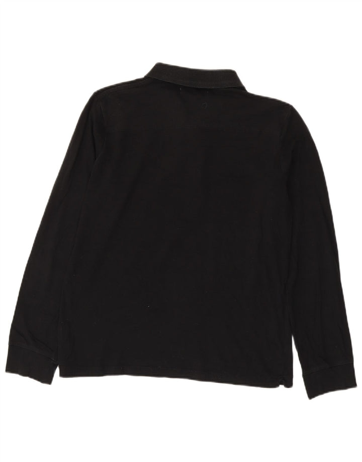 French Connection Mens Long Sleeve Polo Shirt Small Black