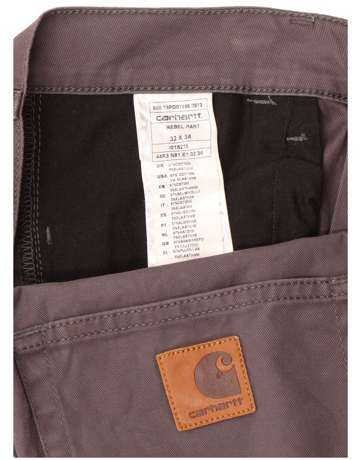 Carhartt Mens Slim Casual Trousers W32 L34 Grey Cotton