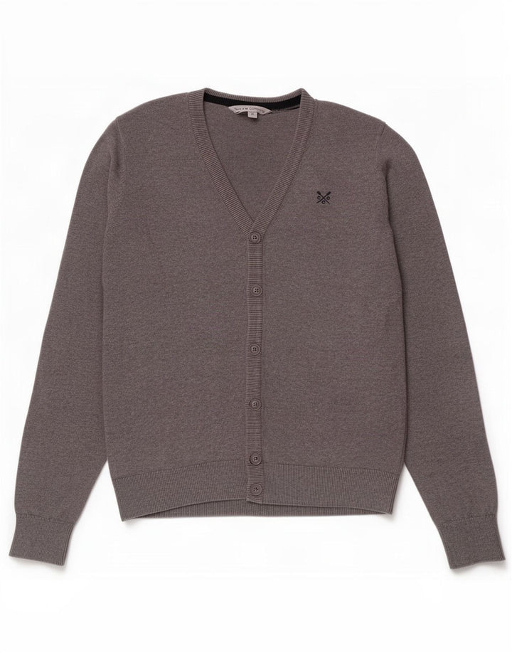Crew Clothing Mens Cardigan Sweater Medium Grey Cotton
