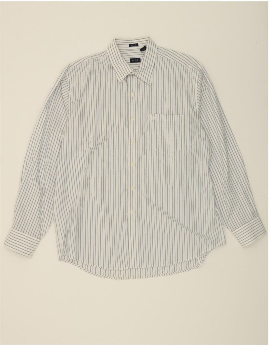 IZOD Mens Shirt XL Blue Striped Cotton Vintage Izod and Second-Hand Izod from Messina Hembry 