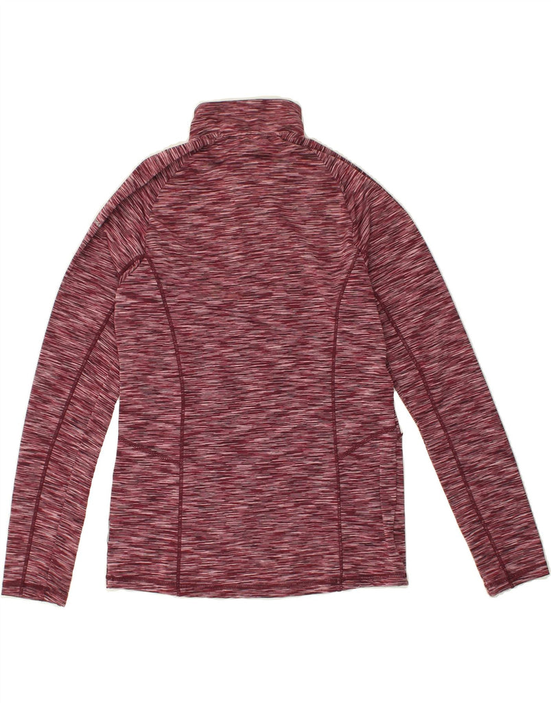 TRESPASS Womens Zip Neck Fleece Jumper UK 14 Medium Burgundy Polyester | Vintage Trespass | Thrift | Second-Hand Trespass | Used Clothing | Messina Hembry 