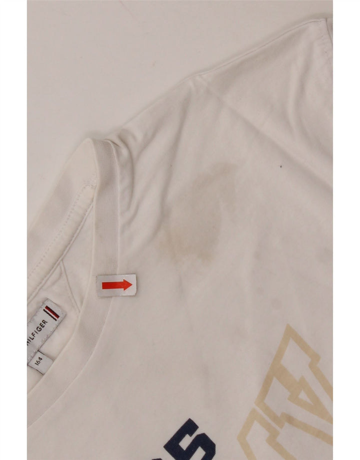 TOMMY HILFIGER Girls Crop Graphic T-Shirt Top 13-14 Years White