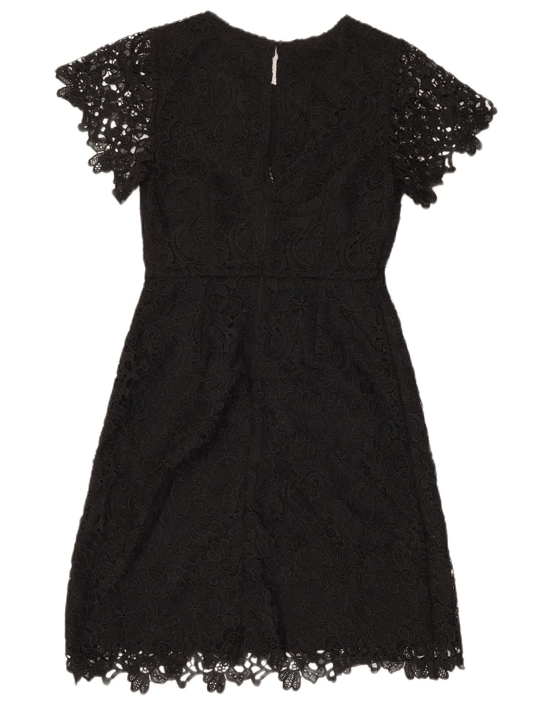 Marks & Spencer Womens Lace Sheath Dress UK 8 Small Black Floral Polyester