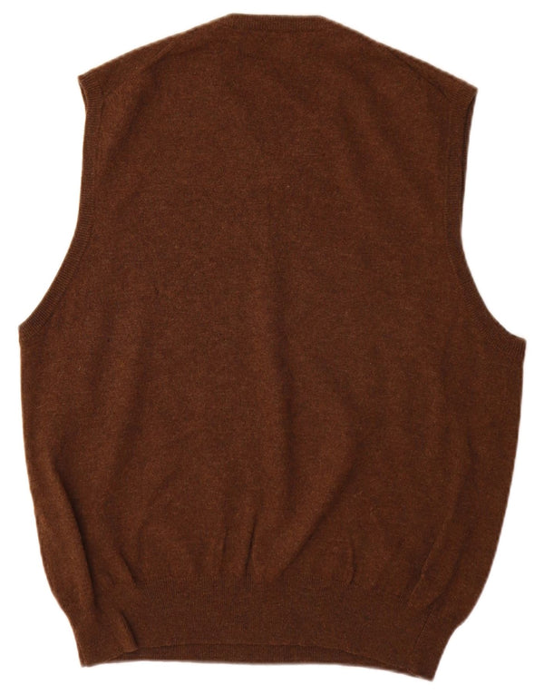 Polo Ralph Lauren Mens Vest Tank Top Large Brown Merino Wool
