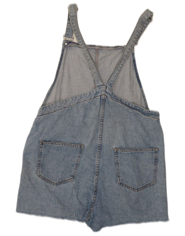 Topshop Womens Dungarees Denim Shorts UK 16 Large W36 Blue Cotton