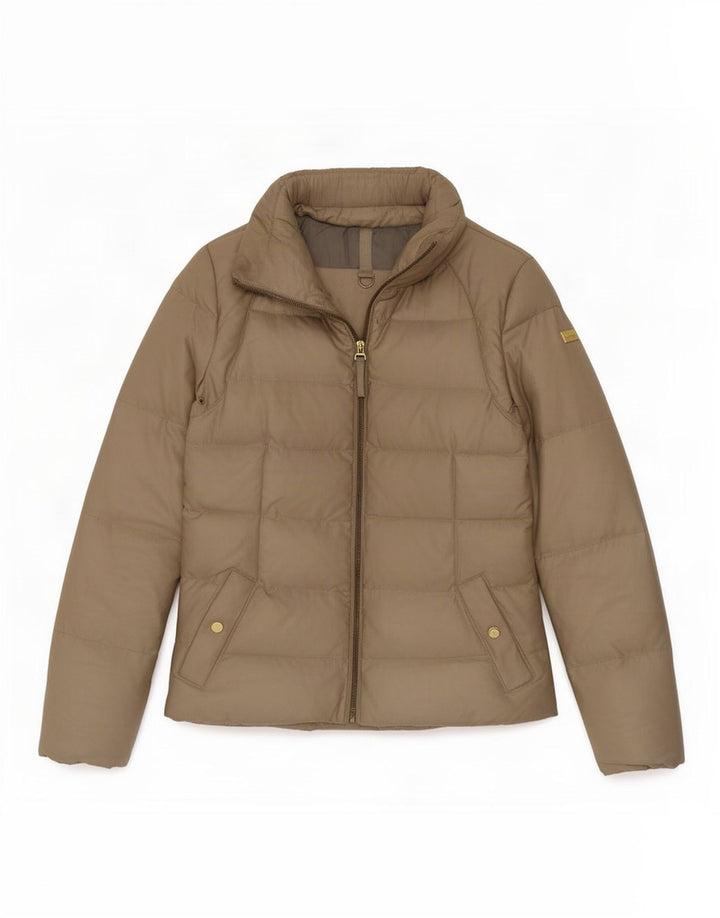 Zara Womens Padded Jacket UK 12 Medium Beige Polyester