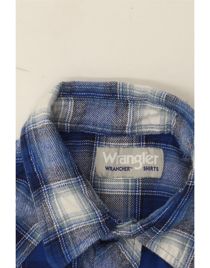 Wrangler Mens Flannel Shirt Large Blue Check