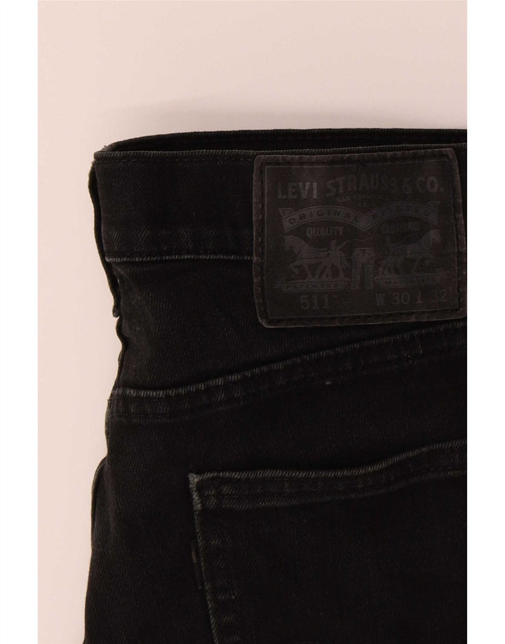 Levi's Mens 511 Slim Jeans W30 L32 Black Cotton