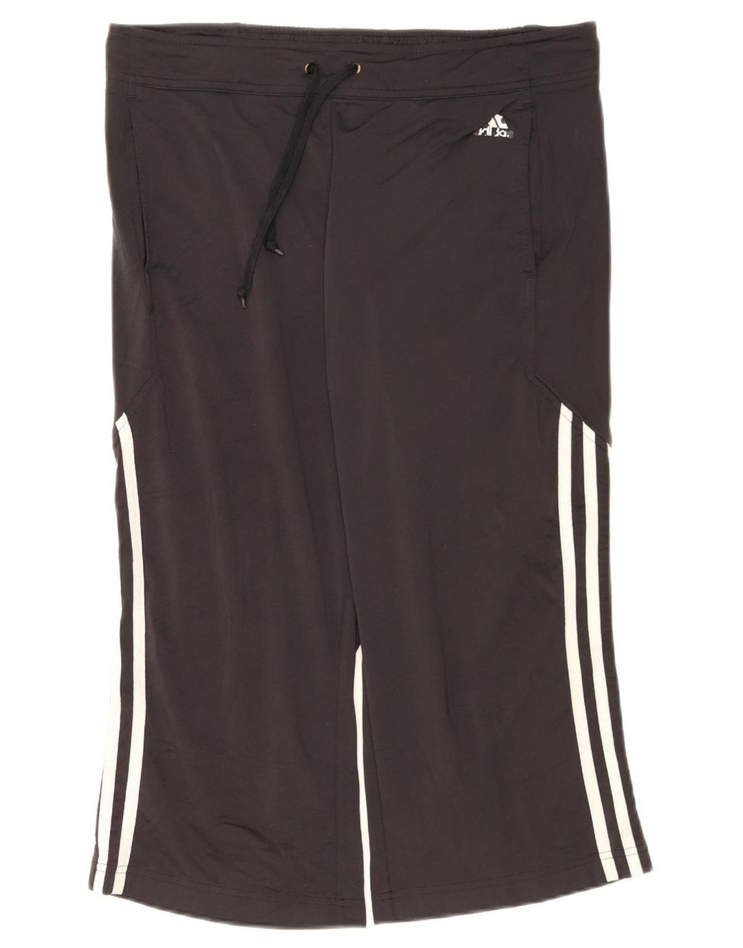 Adidas Womens Capri Tracksuit Trousers UK 14 Large Black Polyester