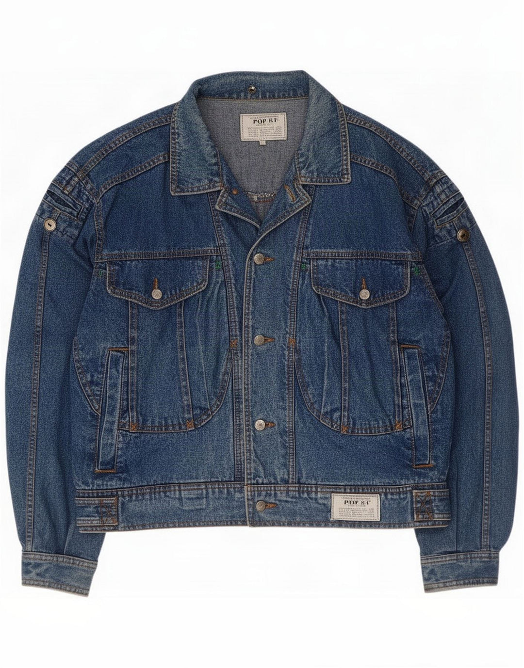 POP 84 Mens Denim Jacket UK 40 Large Blue