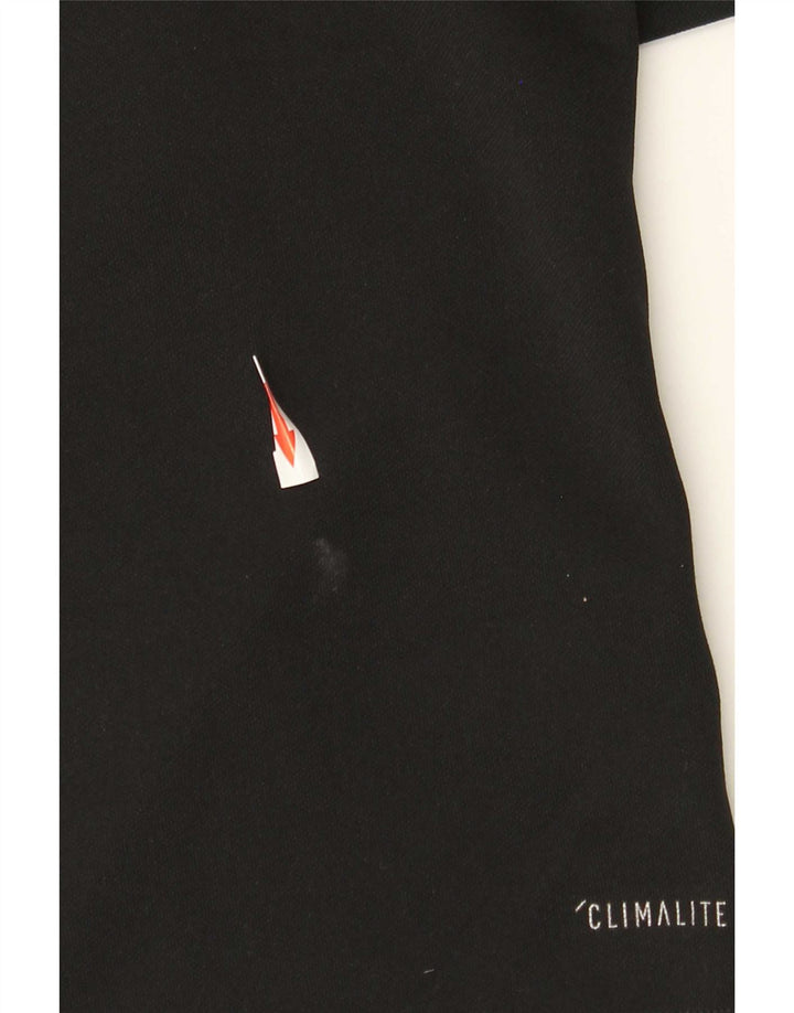 Adidas Mens Climalite Zip Neck Pullover Tracksuit Top Small Black Polyester
